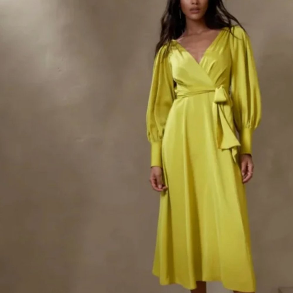 Banana Republic Celestial Blouson-Sleeve Maxi Dress